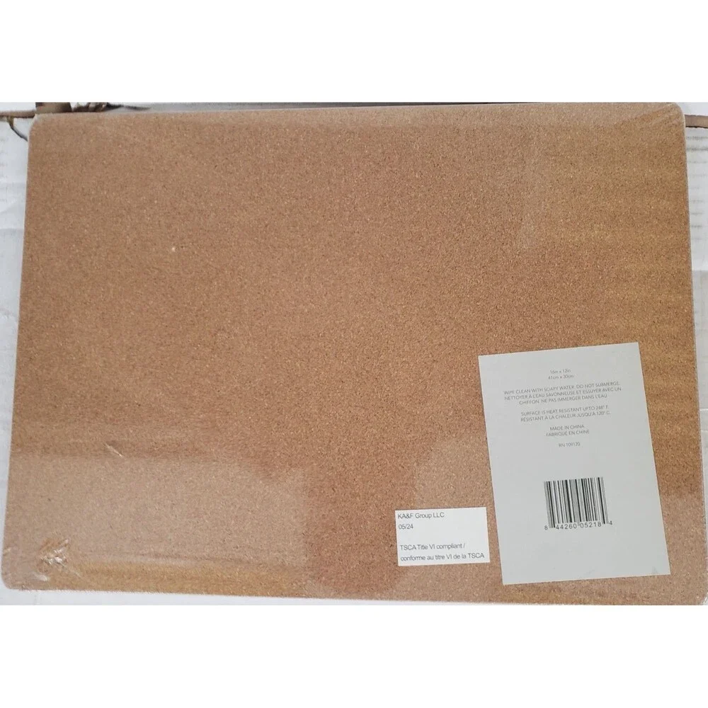Set of 4 Hard Placemats w/Cork Back(12